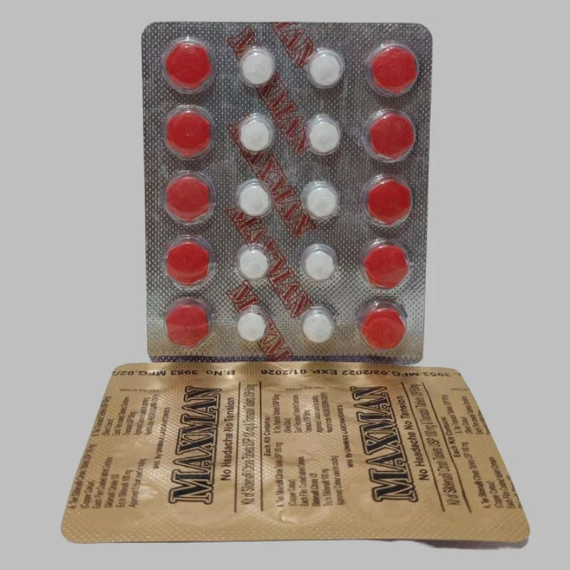 MAXMAN SEX TABLETS NO HEADACHE NO PAIN 10+10 TABLETS