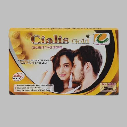Original Cialis 20mg Gold 6 Tablets Card Made In UK