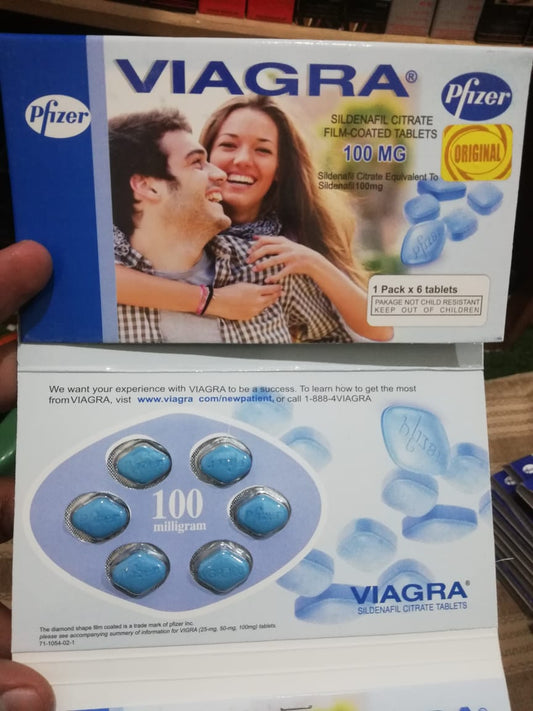 AUTHENTIC PFIZER VIAGRA 100MG 6 TABLETS CARD|FREE SHIPPING ALL OVER PAKISTAN|