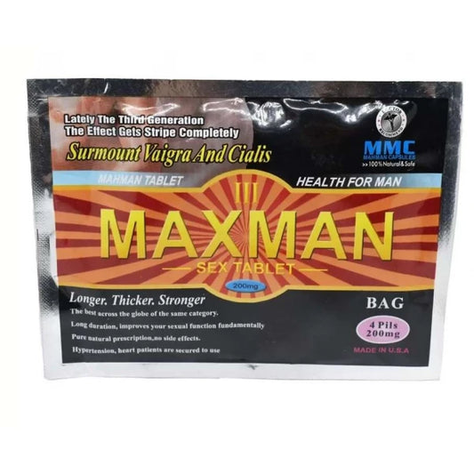 ORIGINAL MAXMAN GOLD SEX STAMINA CAPSULES 4s